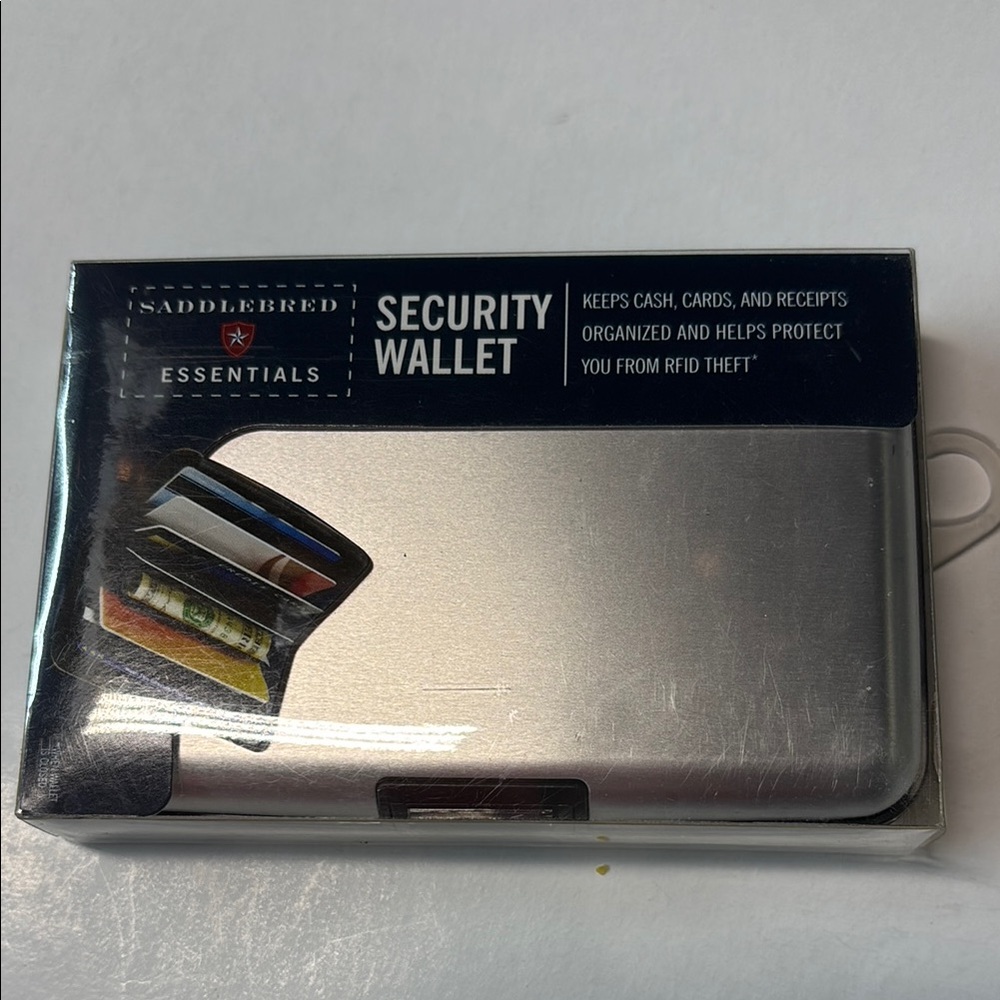Saddlebred Silver Security Wallet. Protects you from RFID theft